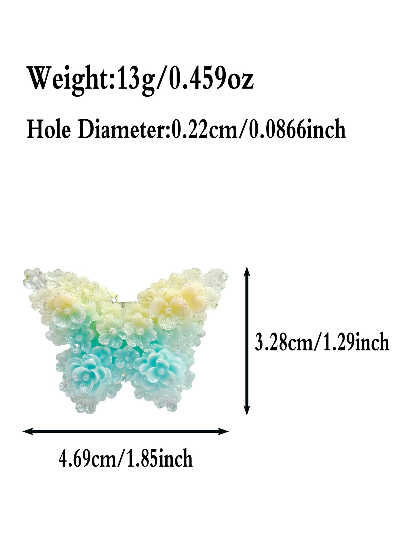 C52054 fancy beads,resin gradient color butterfly Suitable For Bead Pens, Mobile Phone Pendants, Key Chains And Bags DIY Jewelry Craft Accessories