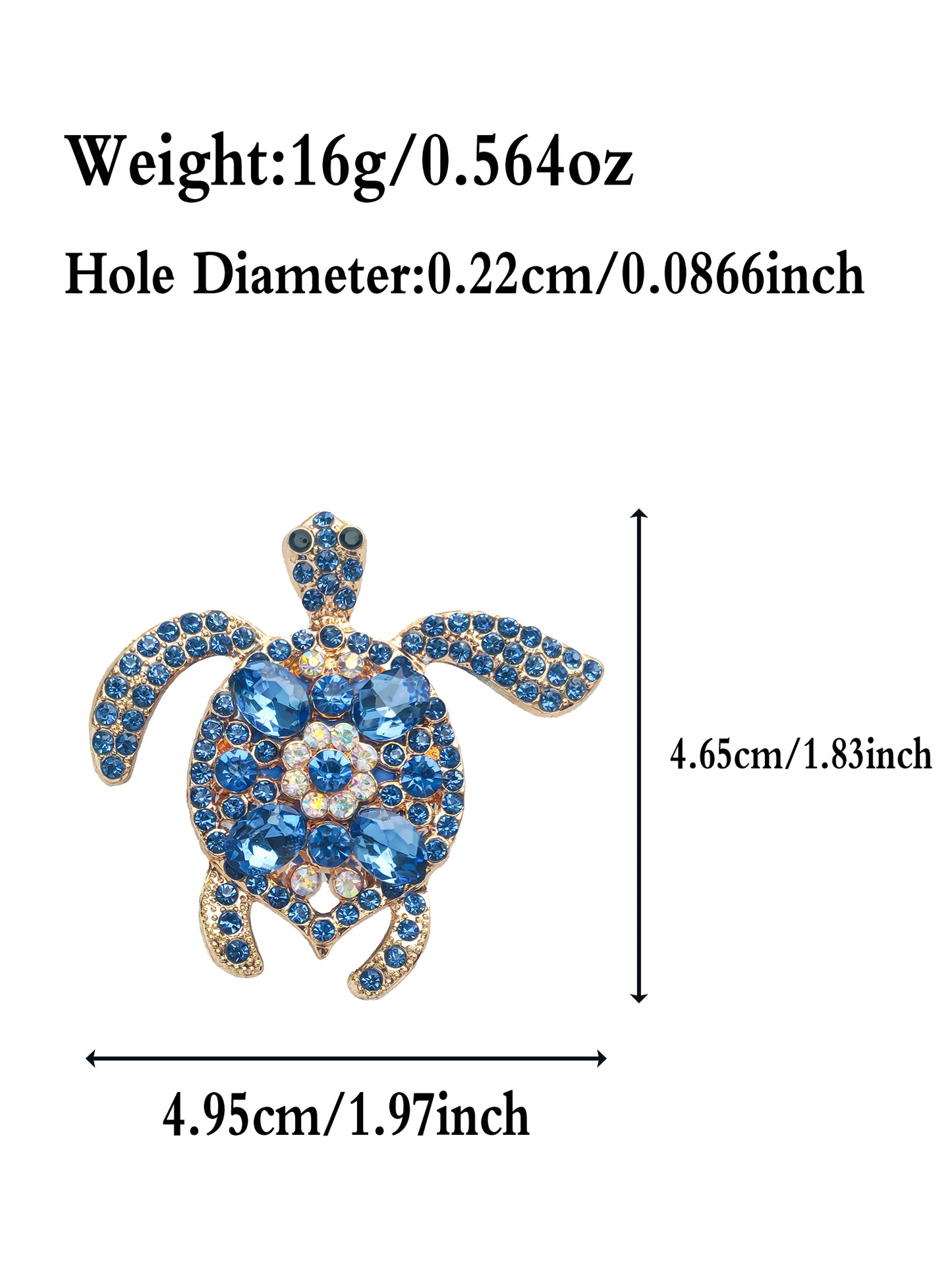 C52066 Metal Creative Diamond-Encrusted Turtle, Zircon Turtle Perforated Jewelry Suitable For Bead Pens, Mobile Phone Pendants, Key Chains And Bags DIY Jewelry Craft Accessories