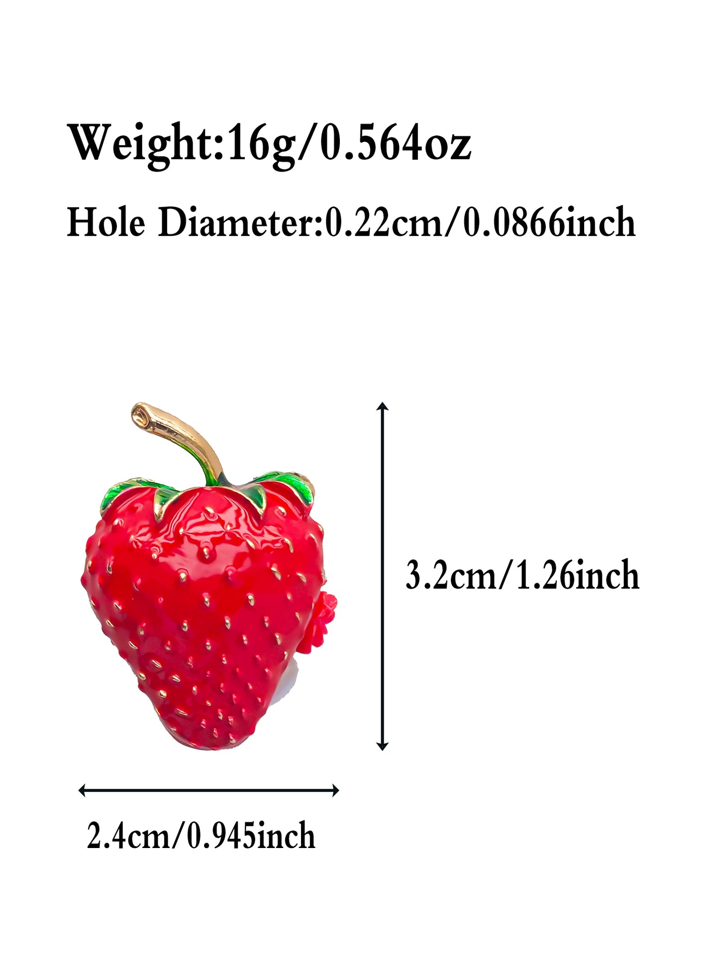 C52070 Metal Little Strawberry, Fruit shapes Suitable For Bead Pens, Mobile Phone Pendants, Key Chains And Bags DIY Jewelry Craft Accessories
