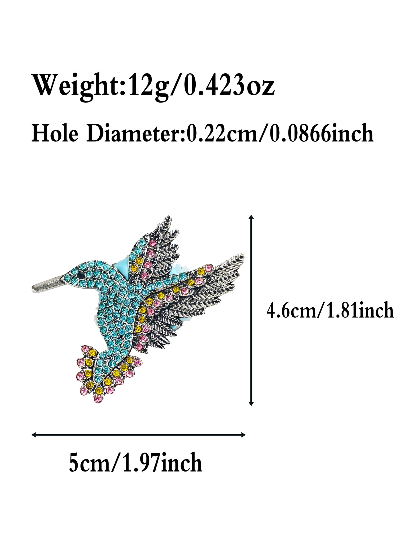 C52059 Fancy Bead Metal Diamond Engraved Bird Straight Hole Beads Suitable For Bead Pens, Mobile Phone Pendants, Key Chains And Bags DIY Jewelry Craft Accessories