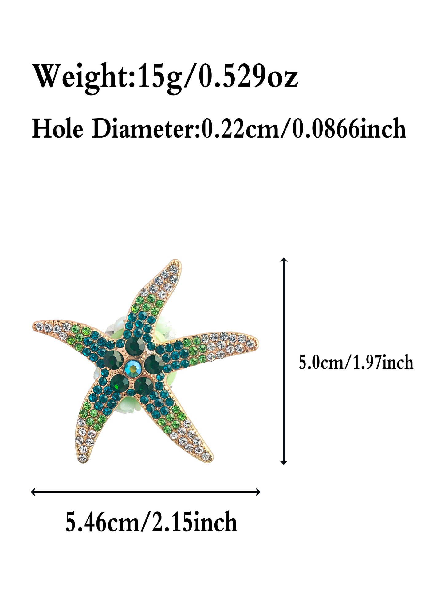 C52068 Metal Creative Set Diamond Starfish, Suitable For Bead Pens, Mobile Phone Pendants, Key Chains And Bags DIY Jewelry Craft Accessories