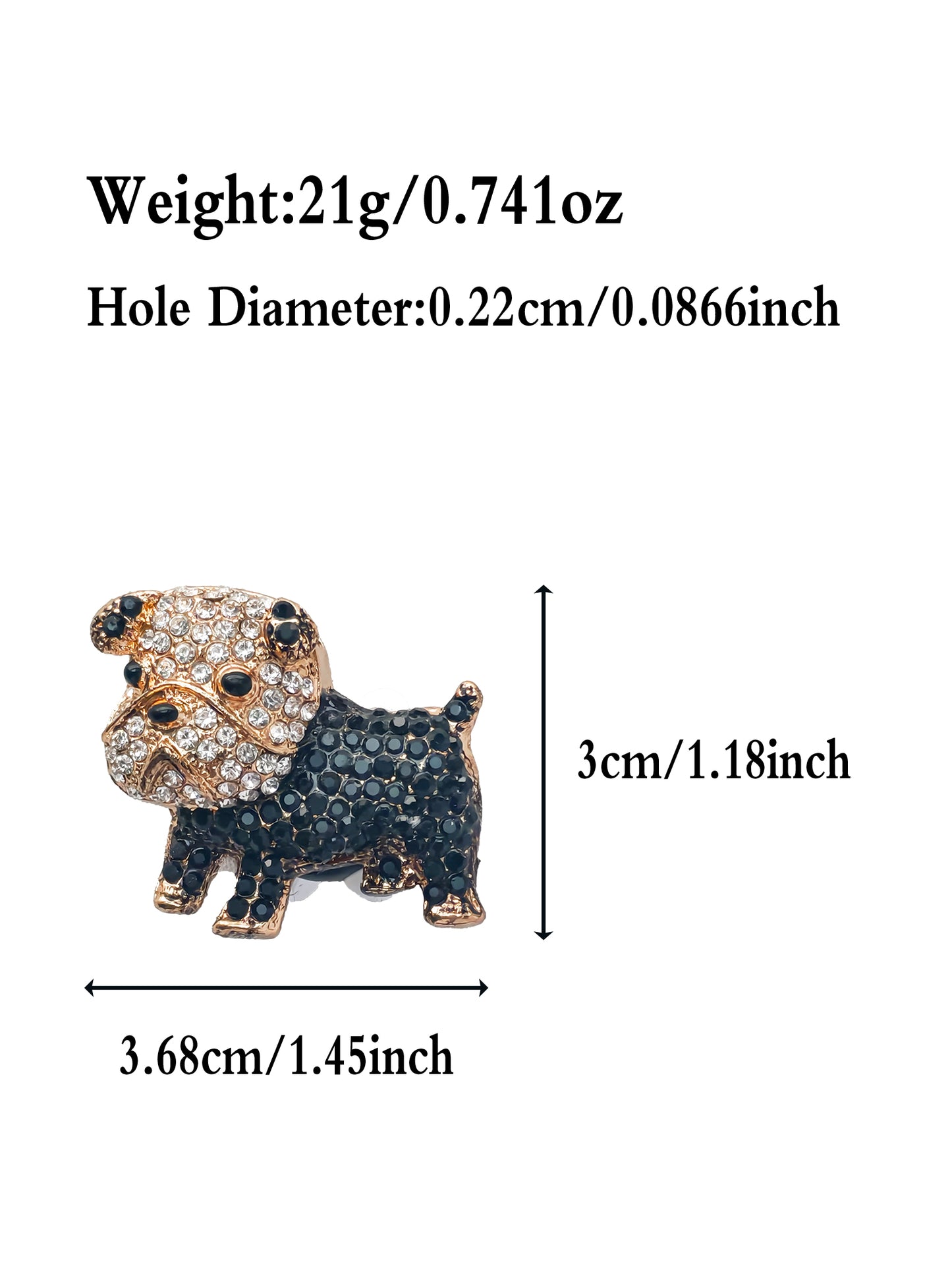 C52072 Metal Dog, Cute Pug Suitable For Bead Pens, Mobile Phone Pendants, Key Chains And Bags DIY Jewelry Craft Accessories