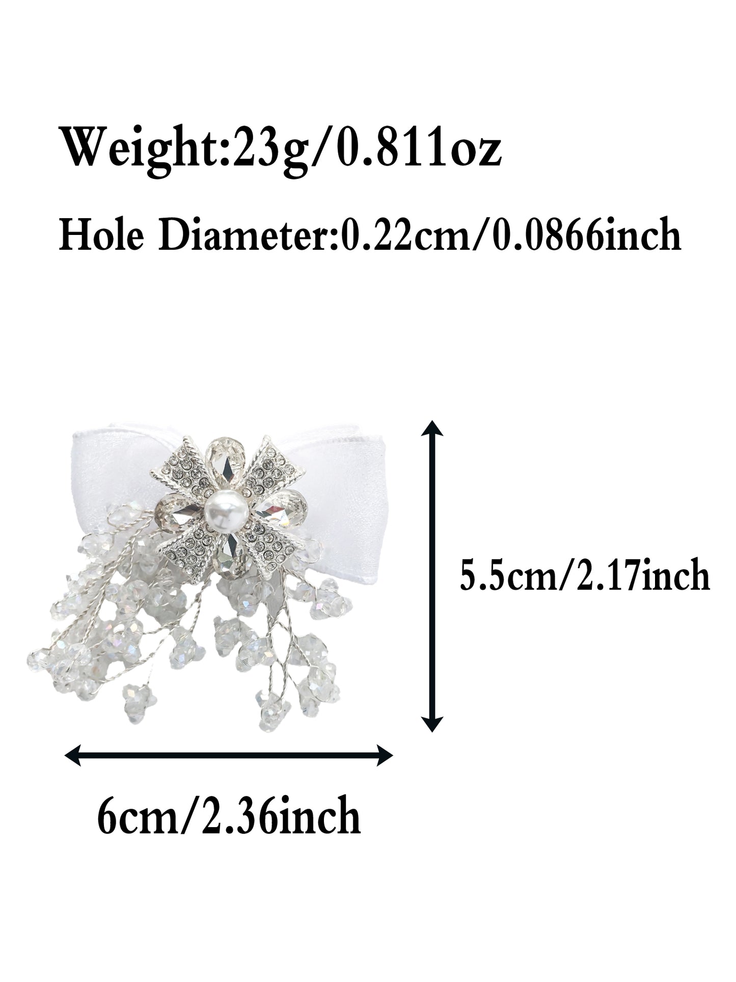 C52073 Metal Bowknot Pearl And Diamond Suitable For Bead Pens, Mobile Phone Pendants, Key Chains And Bags DIY Jewelry Craft Accessories