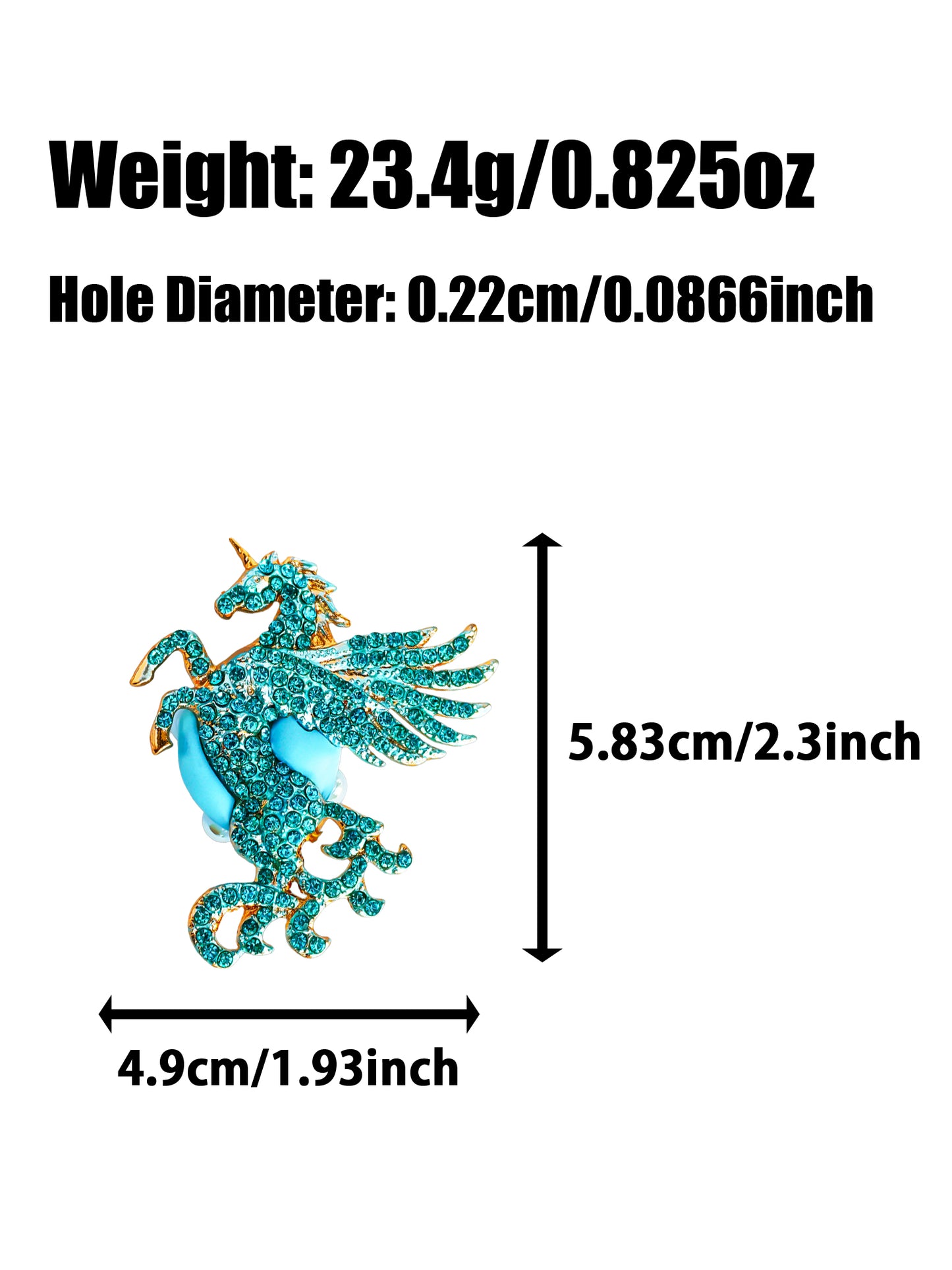 C52101 Metal Creative Unicorn Angel Horse Suitable For Bead Pens, Mobile Phone Pendants, Key Chains And Bags DIY Jewelry Craft Accessories