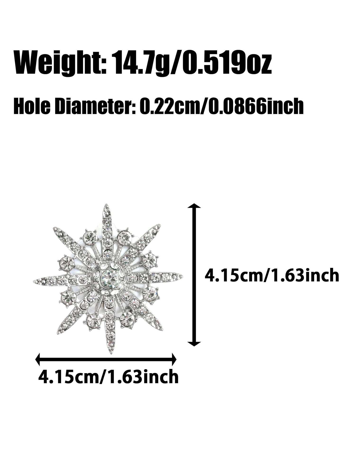 C52118 Metal Star Anise Snowflake Suitable For Bead Pens, Mobile Phone Pendants, Key Chains And Bags DIY Jewelry Craft Accessories