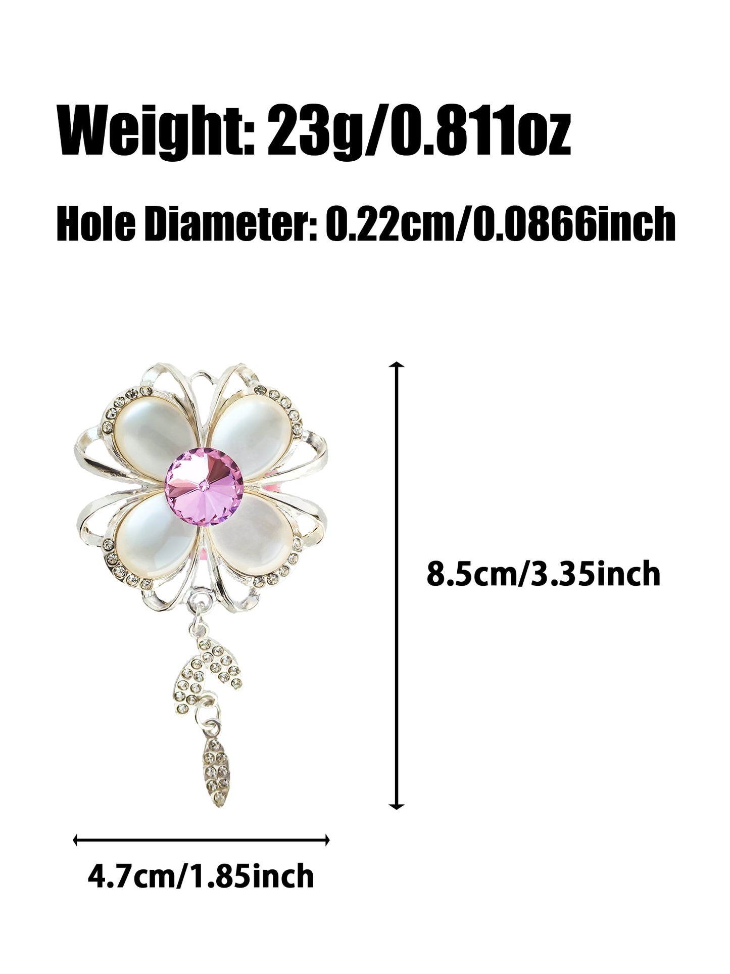 C52093 Metal Four-Petaled Pendant Jewelry, Gem Flower Suitable For DIY Pens Making Beads For Crafts Assorted Bead Pens For Office DIY Gift