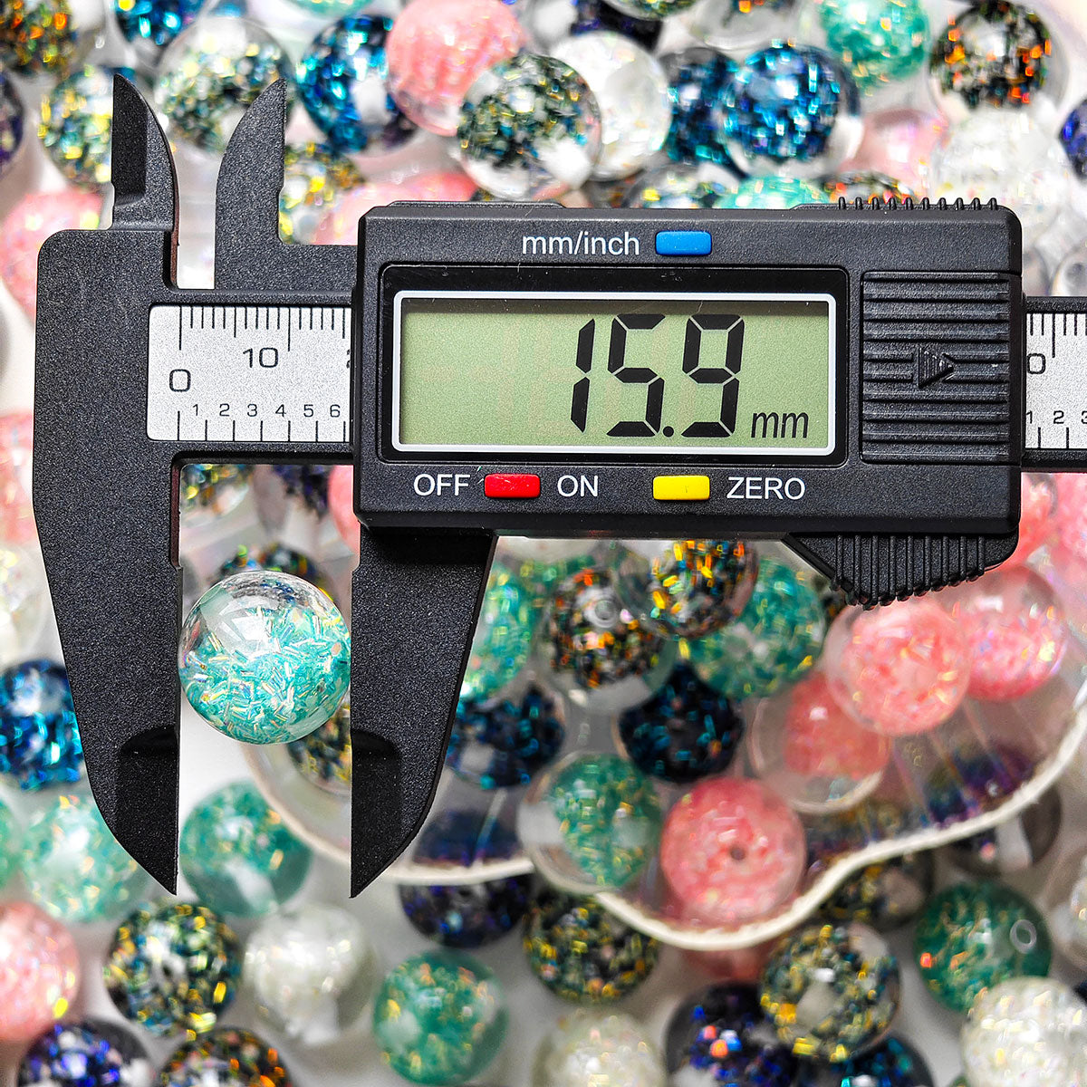 AA0141 20pcs 16mm colorful mixed Iridescent Shiny Round Beads - Synthetic Beads With Rainbow Sparkle, Suitable For Jewelry Making, Bracelets, Necklaces - Mother's Day DIY Craft Materials, Jewelry Making Beads