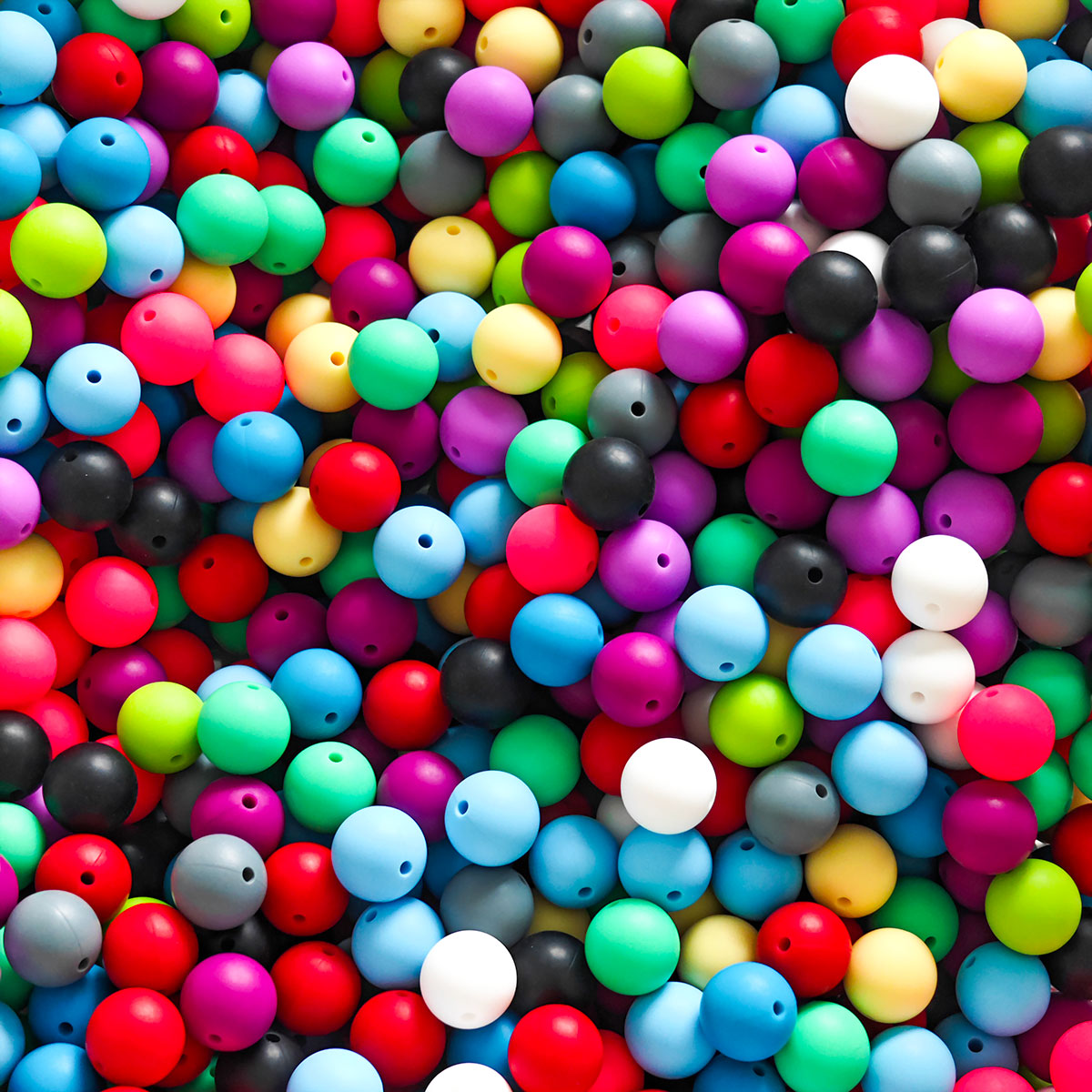 AA0140 40pcs/Set Soft Silicone Beads For Keychain Making colors Silicone Beads Bulk Round Bead Round Silicone Beads Loose Spacer Bead For Keychain Jewelry Accessories DIY Craft