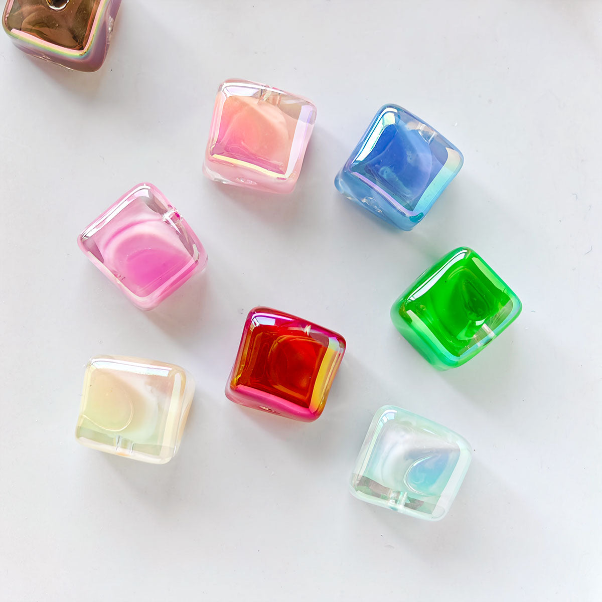 AA001 30pcs/Set 14mm Square Beads Large Hole Acrylic Beads, Suitable For DIY Jewelry - Great For Diy Pens, Necklaces, Keychains