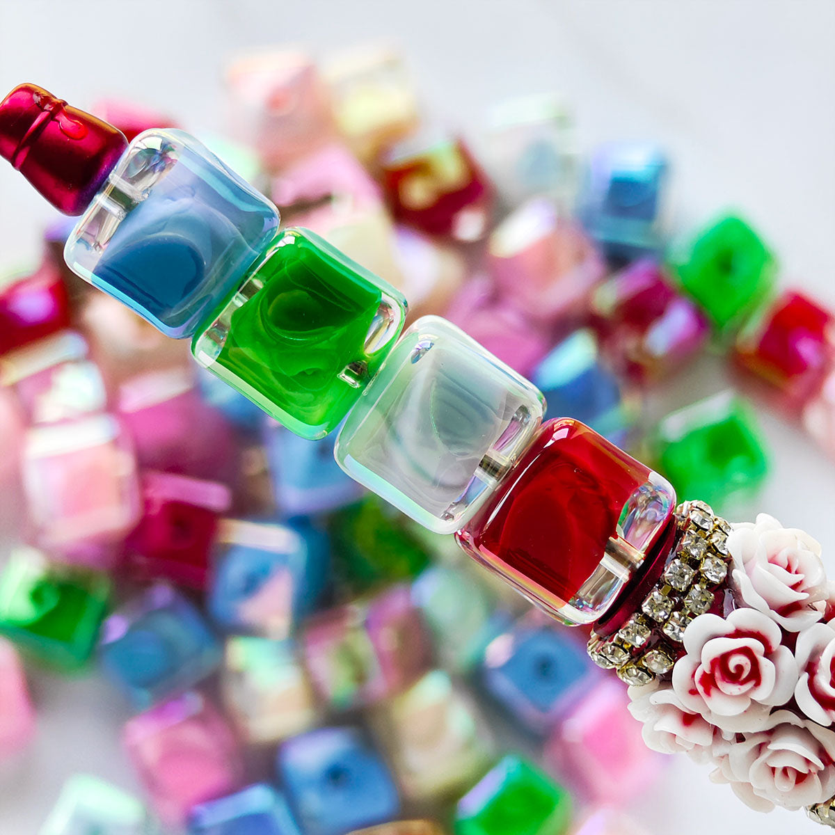 AA001 30pcs/Set 14mm Square Beads Large Hole Acrylic Beads, Suitable For DIY Jewelry - Great For Diy Pens, Necklaces, Keychains