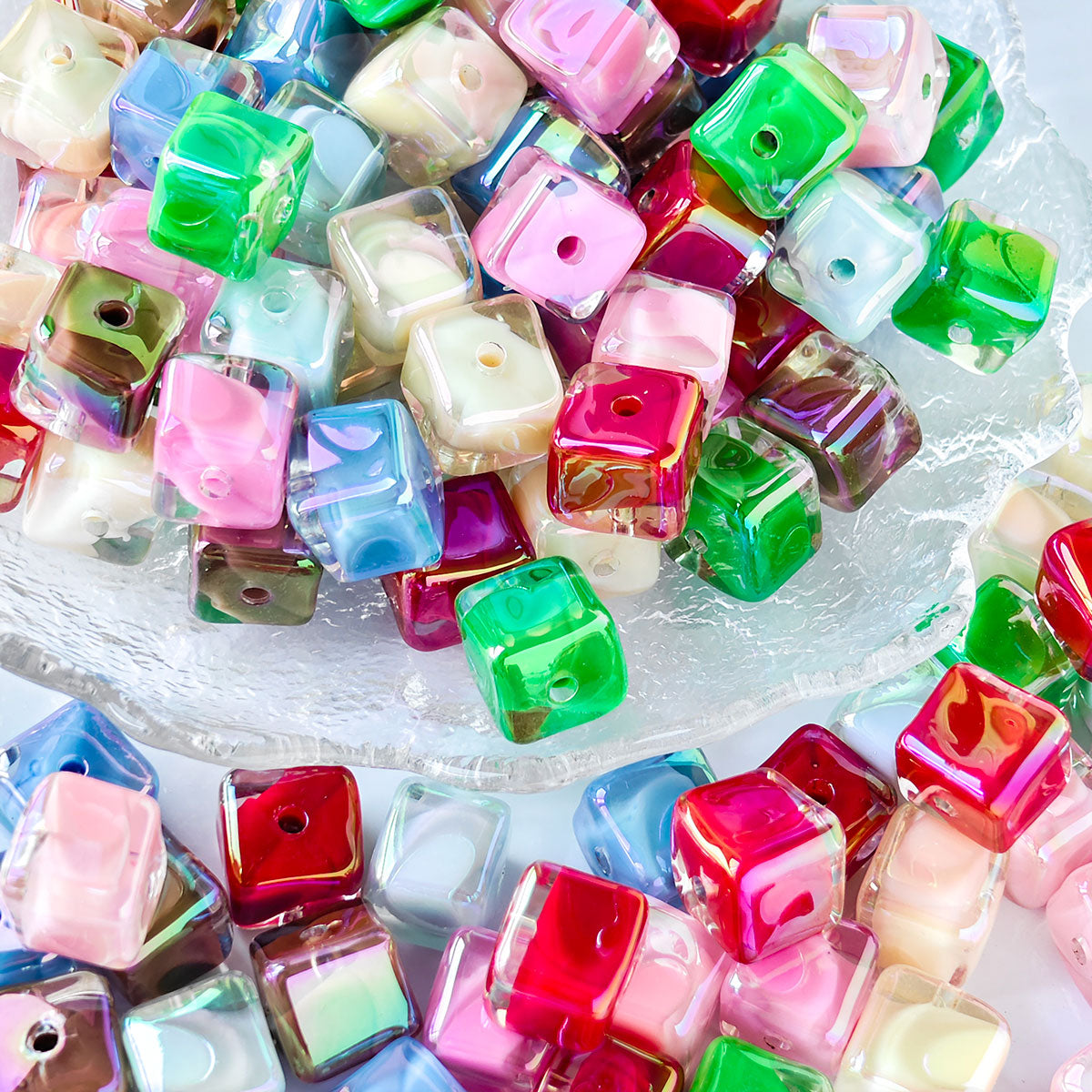AA001 30pcs/Set 14mm Square Beads Large Hole Acrylic Beads, Suitable For DIY Jewelry - Great For Diy Pens, Necklaces, Keychains