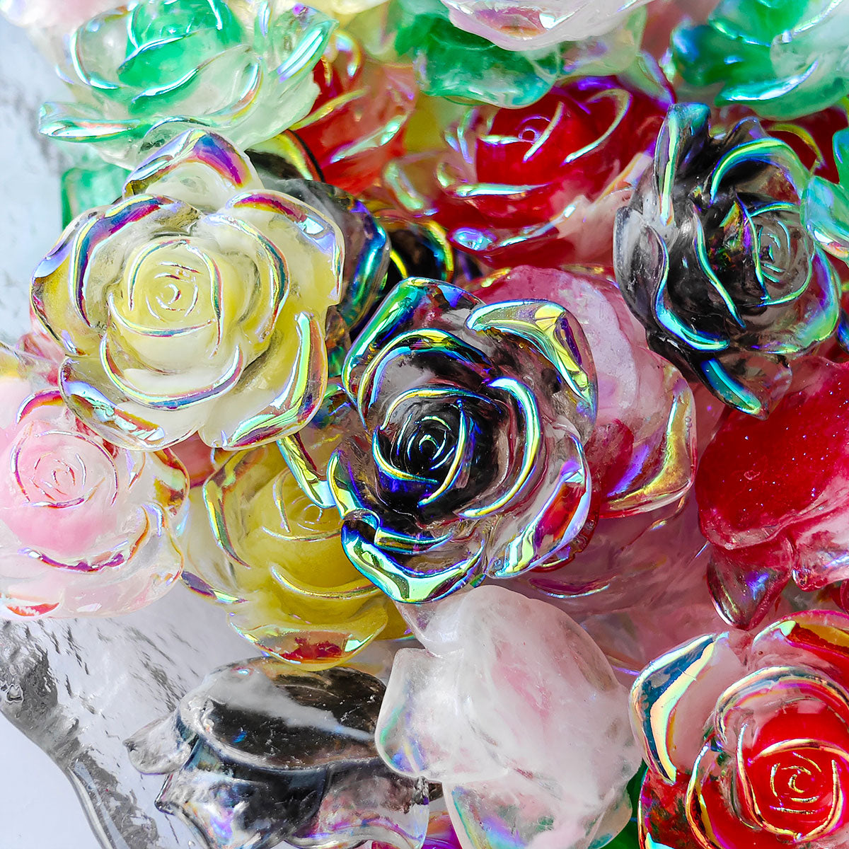 AA006 30pc/ bag Flower Series Daisies Roses flowers 3D Charms Patches Jewelry Ornament For Jewelry Making Hairwear Phone Shell Accessorie,Keychains