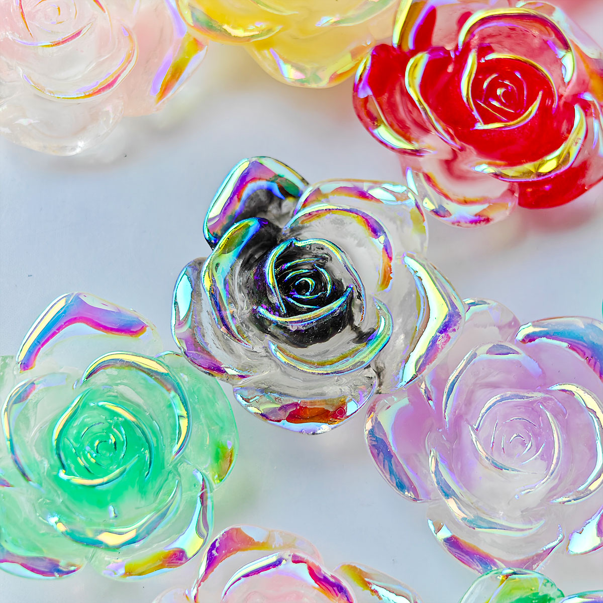 AA006 30pc/ bag Flower Series Daisies Roses flowers 3D Charms Patches Jewelry Ornament For Jewelry Making Hairwear Phone Shell Accessorie,Keychains
