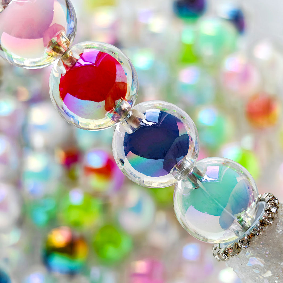AA015 16mm Mixed Color AB Plated Round Acrylic Beads For Jewelry Making DIY Bracelet ,pens, keychains, phone chains,
