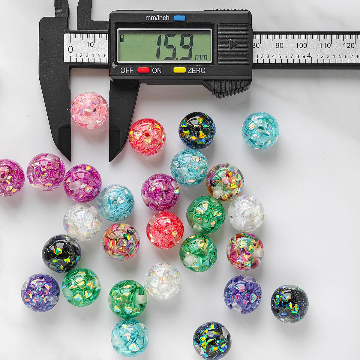 AA020 Fashionable Shiny Resin 16mm Transparent Round Beads, DIY Jewelry Necklace Bracelet Craft Making Supplies,DIY pens, keychains ,phone chains