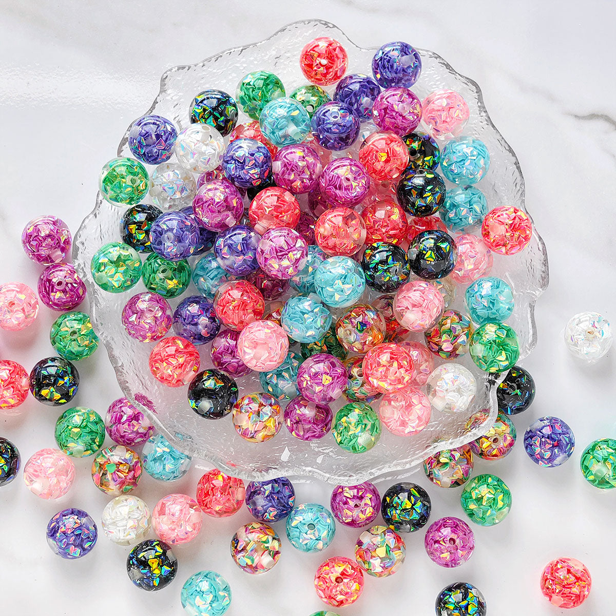 AA020 Fashionable Shiny Resin 16mm Transparent Round Beads, DIY Jewelry Necklace Bracelet Craft Making Supplies,DIY pens, keychains ,phone chains