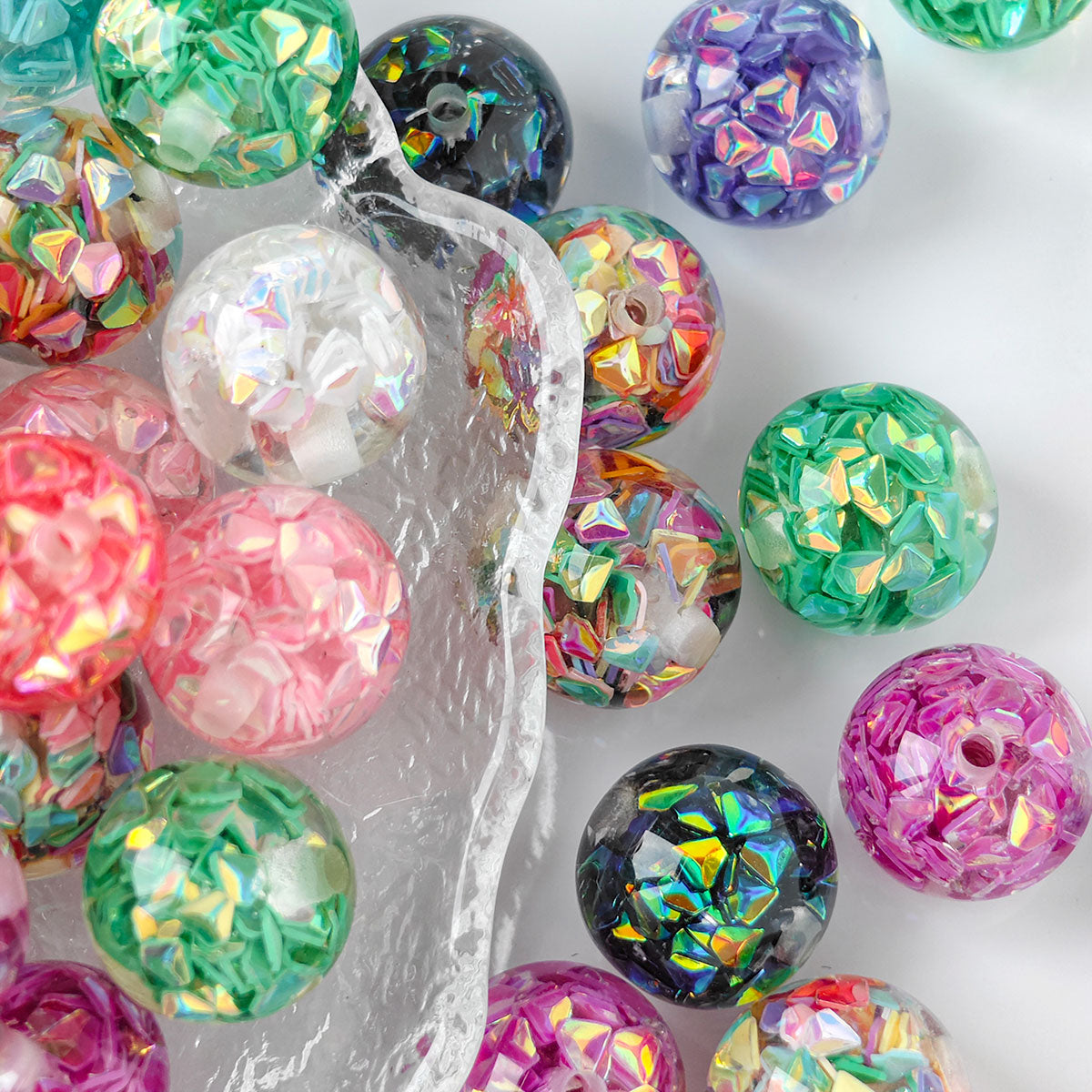 AA020 Fashionable Shiny Resin 16mm Transparent Round Beads, DIY Jewelry Necklace Bracelet Craft Making Supplies,DIY pens, keychains ,phone chains
