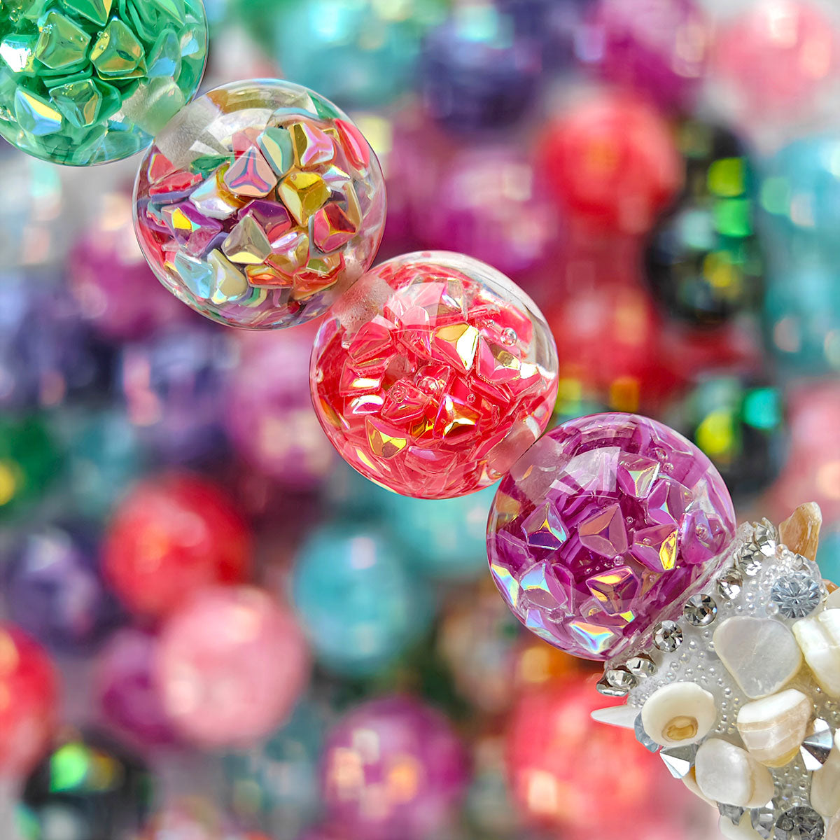 AA020 Fashionable Shiny Resin 16mm Transparent Round Beads, DIY Jewelry Necklace Bracelet Craft Making Supplies,DIY pens, keychains ,phone chains