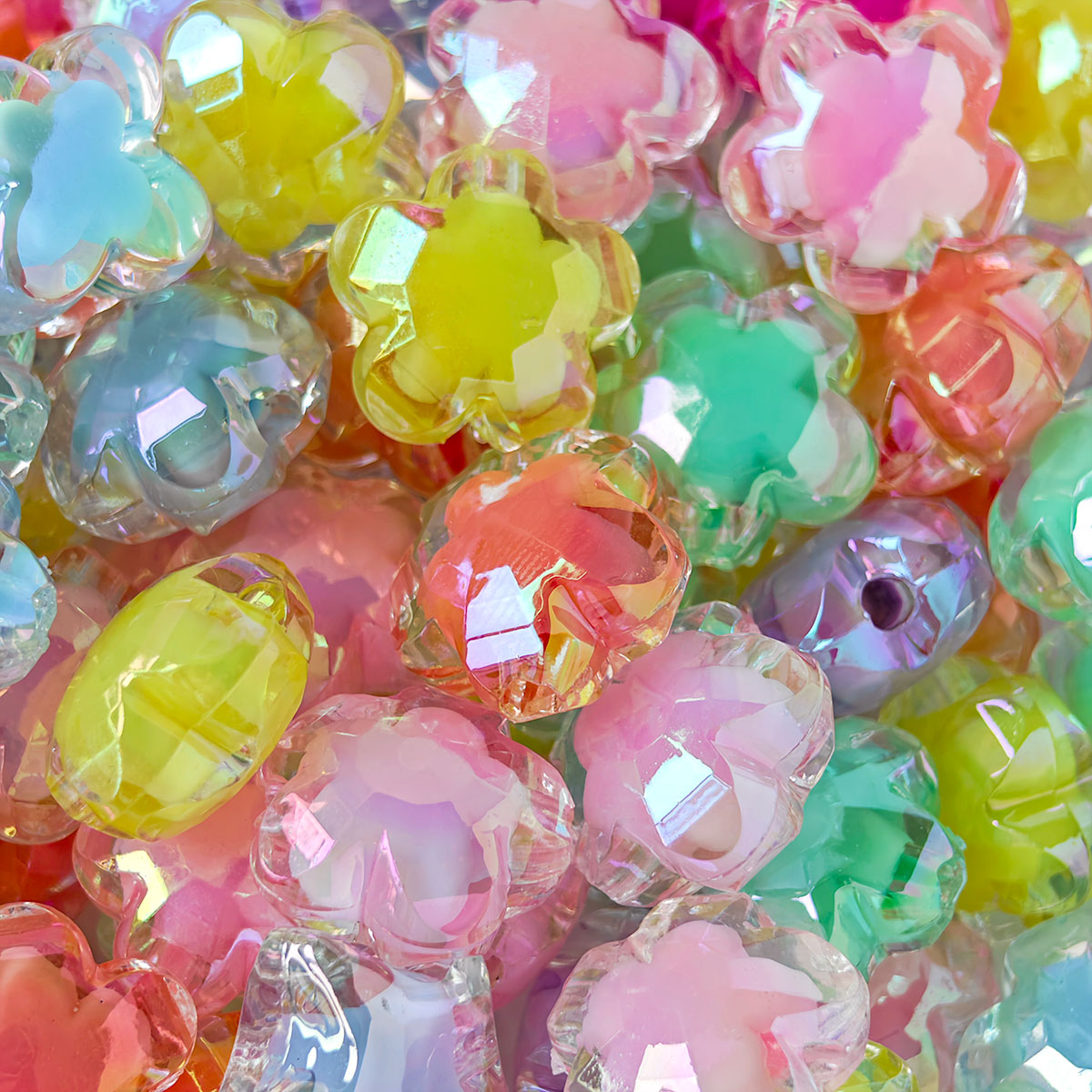 AA021 30p/bag Acrylic Beads Diy Through Hole Fashion Accessories Handmade Pendant Hanging Chain Key Chain Bag Hanging Jewelry Material,Phone Chain,