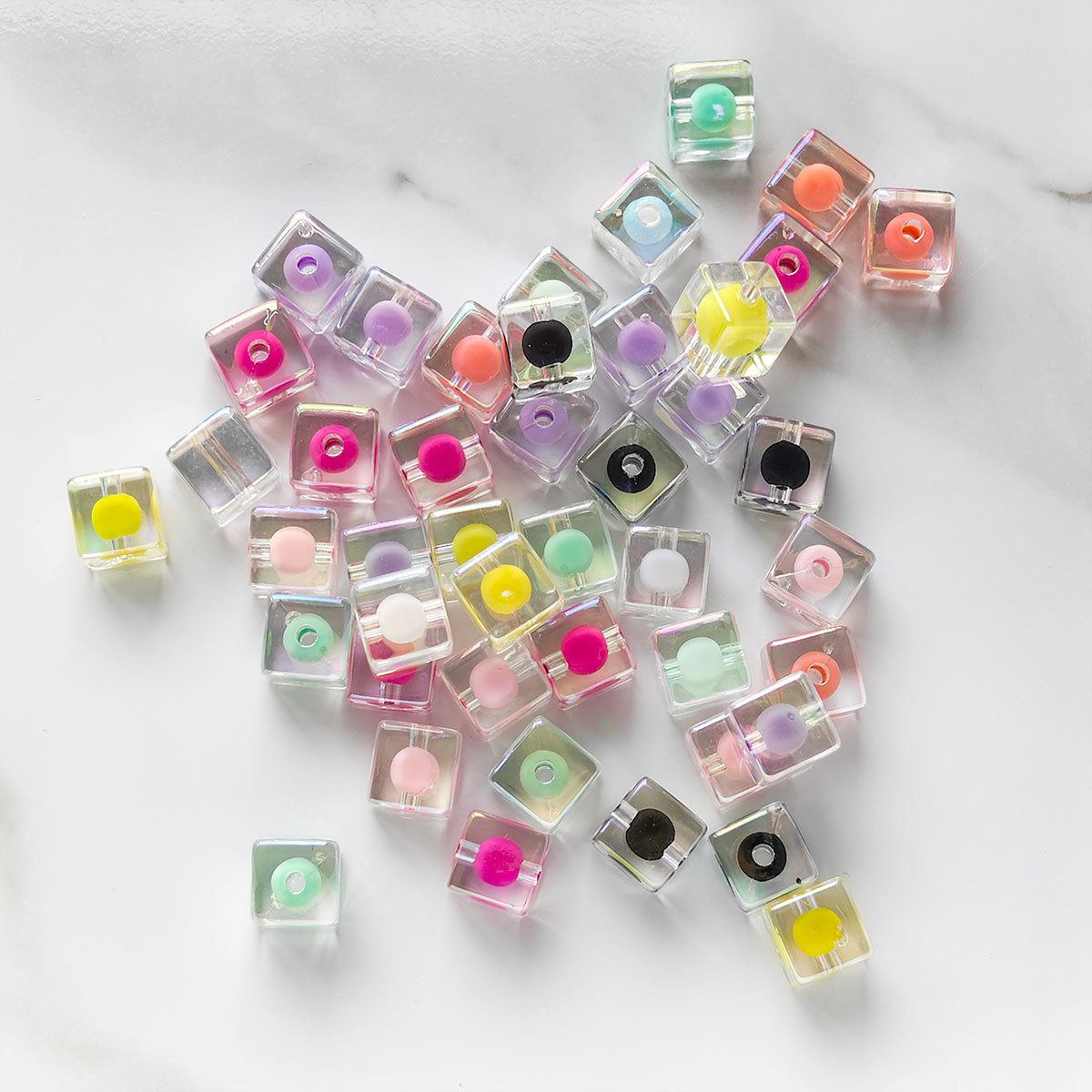 AA025 Multicolor High Quality Acrylic Square Hole Beads, Suitable For Jewelry Making, DIY Bracelet, Necklace, Keychain, Phone Strap Accessories,IDY Pens