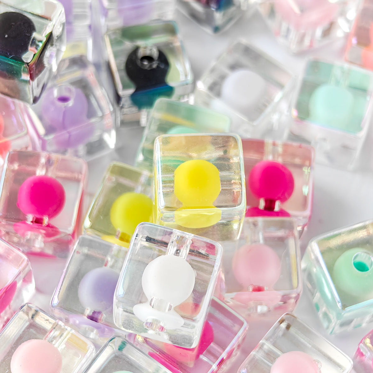 AA025 Multicolor High Quality Acrylic Square Hole Beads, Suitable For Jewelry Making, DIY Bracelet, Necklace, Keychain, Phone Strap Accessories,IDY Pens