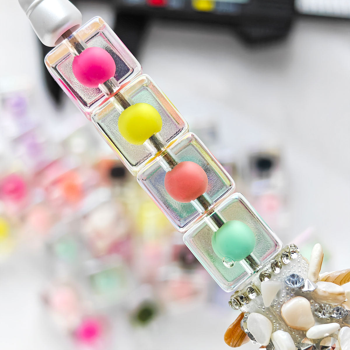 AA025 Multicolor High Quality Acrylic Square Hole Beads, Suitable For Jewelry Making, DIY Bracelet, Necklace, Keychain, Phone Strap Accessories,IDY Pens