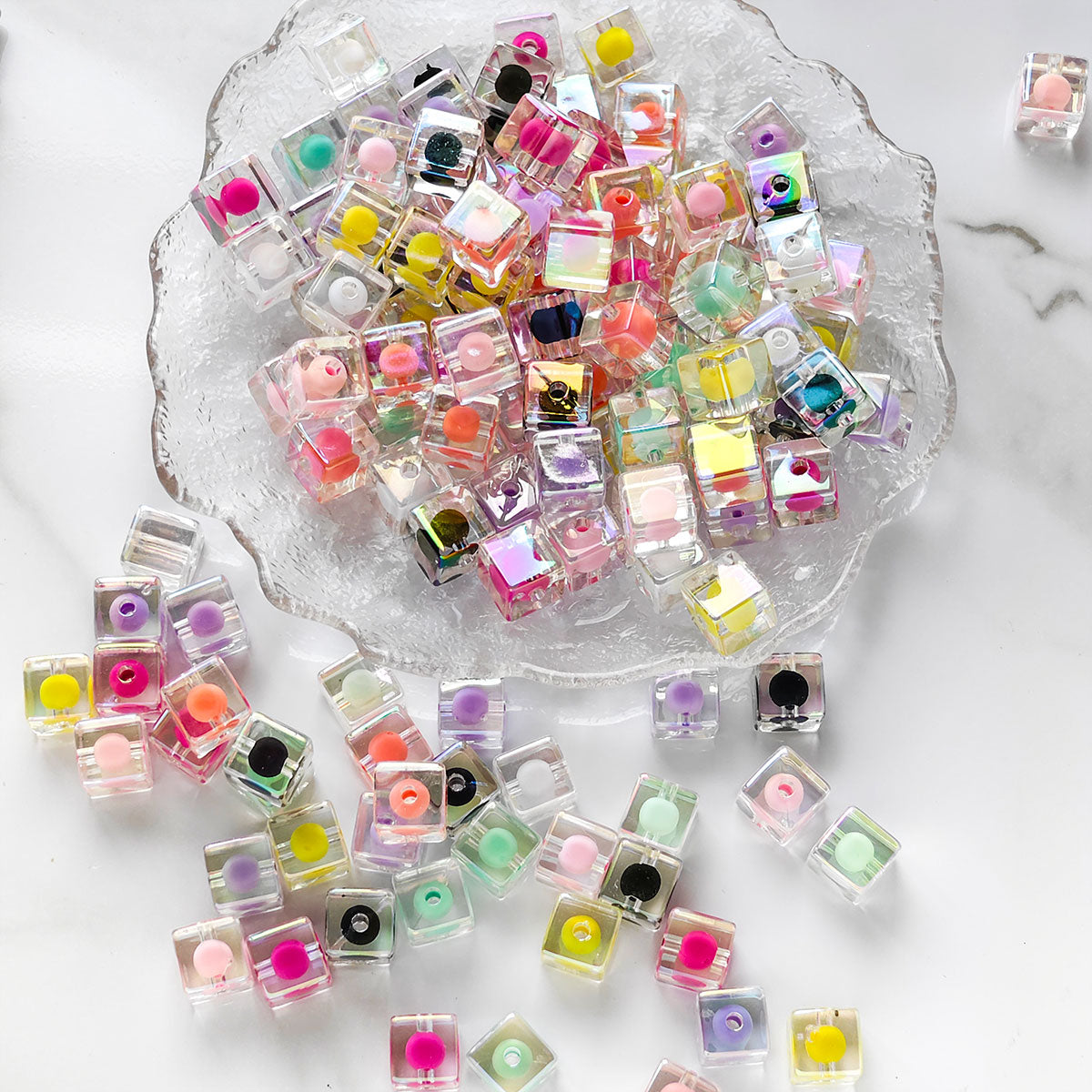 AA025 Multicolor High Quality Acrylic Square Hole Beads, Suitable For Jewelry Making, DIY Bracelet, Necklace, Keychain, Phone Strap Accessories,IDY Pens