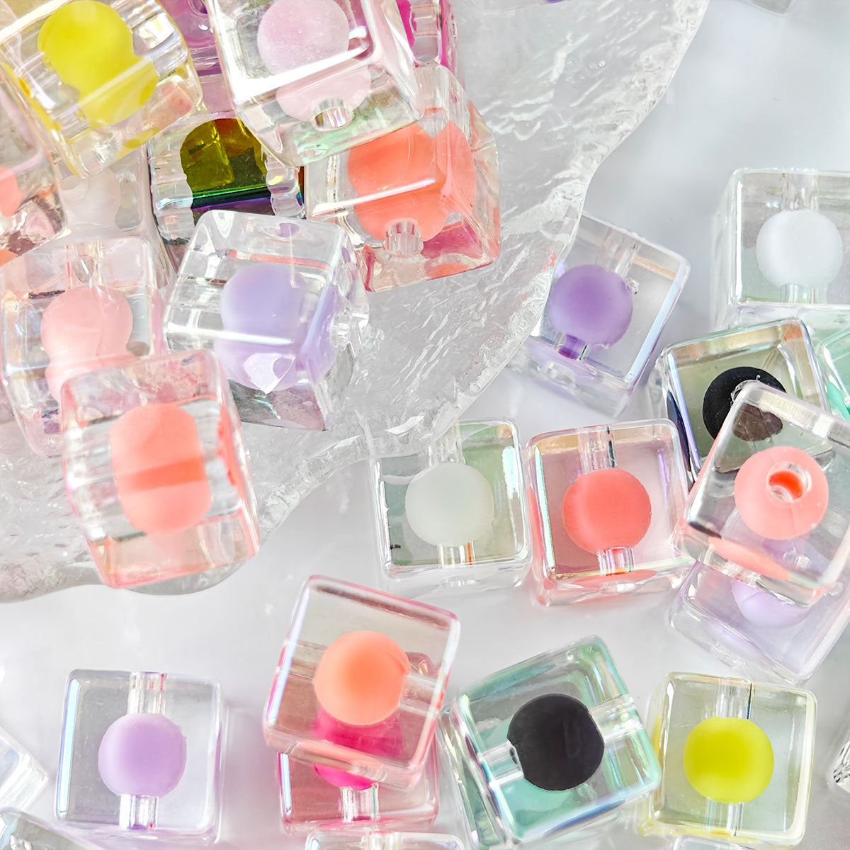 AA025 Multicolor High Quality Acrylic Square Hole Beads, Suitable For Jewelry Making, DIY Bracelet, Necklace, Keychain, Phone Strap Accessories,IDY Pens