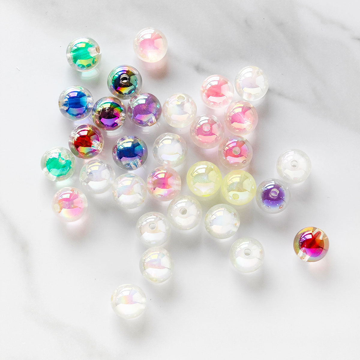 AA024 30pc/set 16mm Acrylic Straight Hole Round Beads DIY Cell Phone Chain Keychain ,PensCar Hanging Spacer Beads Material Accessories Decoration