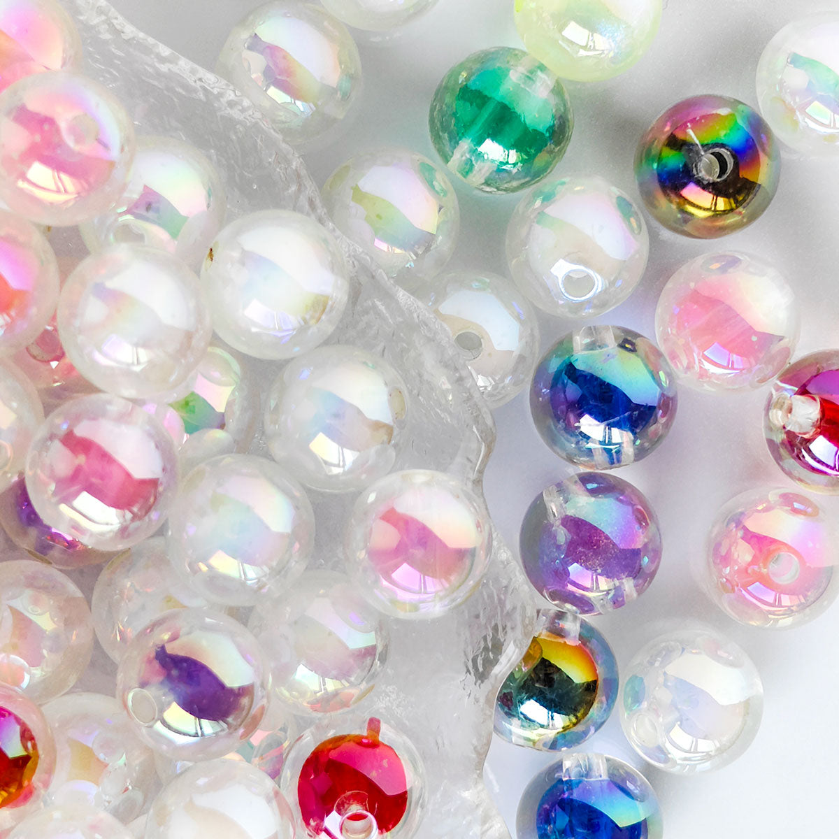 AA024 30pc/set 16mm Acrylic Straight Hole Round Beads DIY Cell Phone Chain Keychain ,PensCar Hanging Spacer Beads Material Accessories Decoration