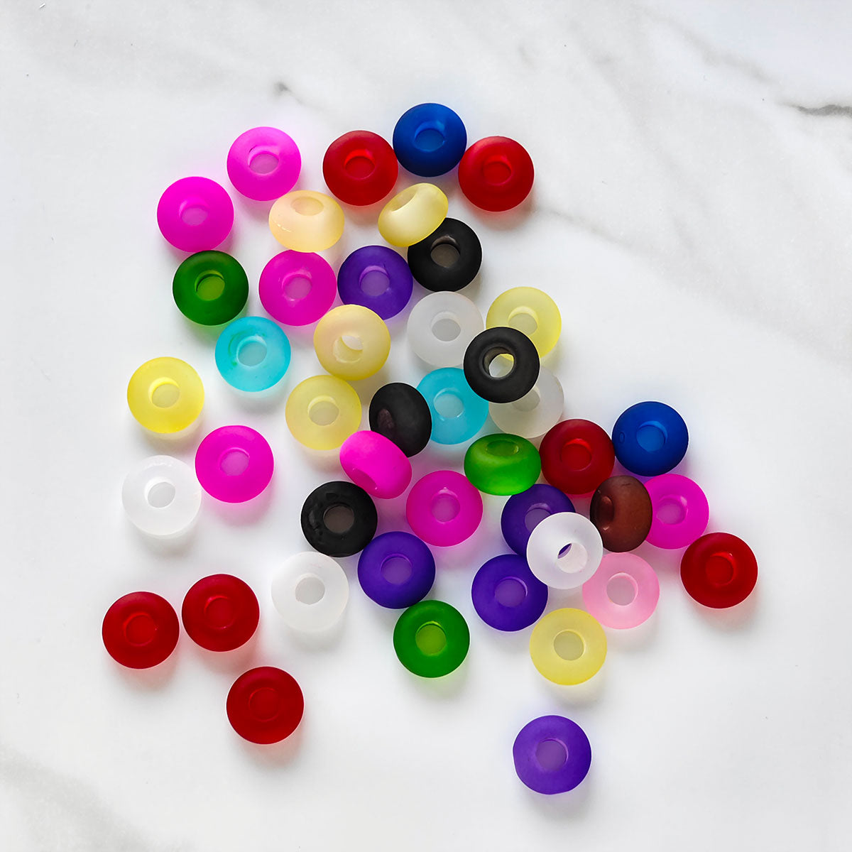 AA028 20 Pcs / bag Big Hole Beads - Assorted Cracked Acrylic Spacer Beads, Suitable For DIY Bracelet, Necklace, Keychain, Durable Jewelry Making Supplies, DIY Pens, Phonechains