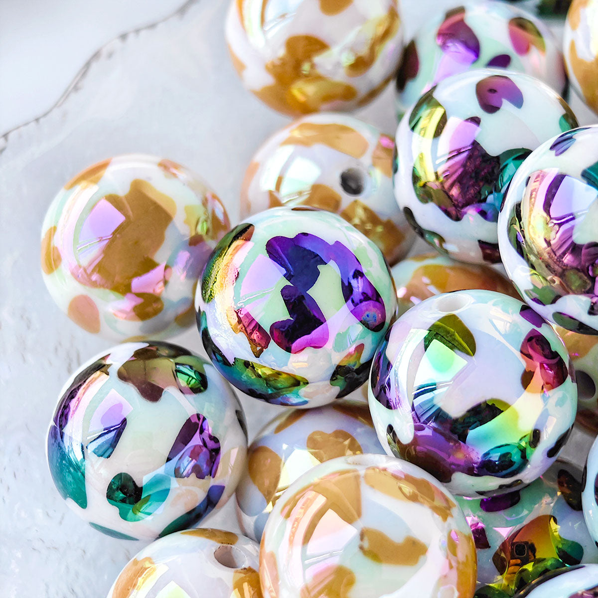 AA128 20pcs/Bag 20mm Cute cow Printed Beads, DIY Jewelry Making And Decorative Beads For Necklace, Bracelet, Phone Charm, Bag Decor