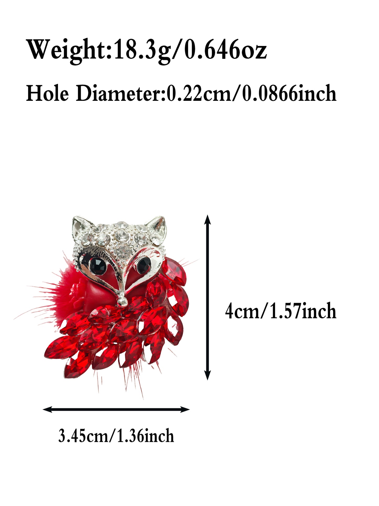 C52052 Fancy Diamond Fox Suitable For Bead Pens, Mobile Phone Pendants, Key Chains And Bags DIY Jewelry Craft Accessories