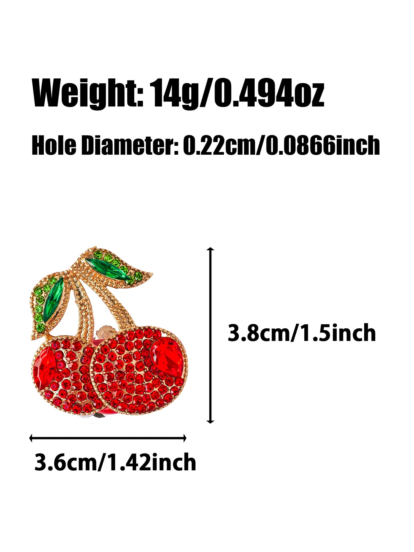 C52076 Metal Cherry, Small fruit-shaped ornaments Suitable For Bead Pens, Mobile Phone Pendants, Key Chains And Bags DIY Jewelry Craft Accessories