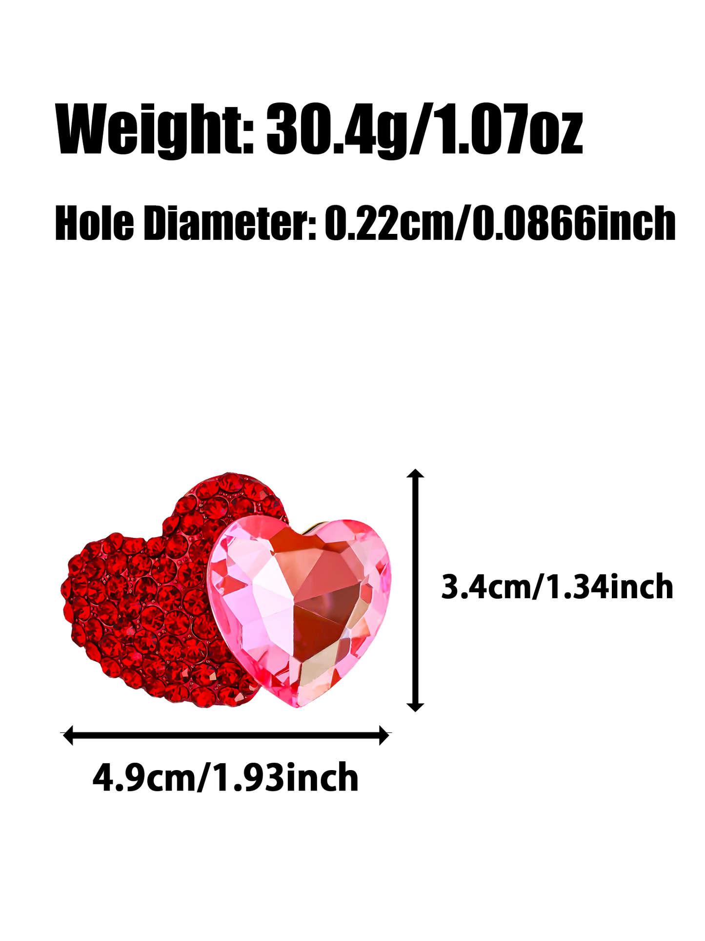 C52095 Metal Large and Small Heart-Shaped Diamonds Suitable For Bead Pens, Mobile Phone Pendants, Key Chains And Bags DIY Jewelry Craft Accessories