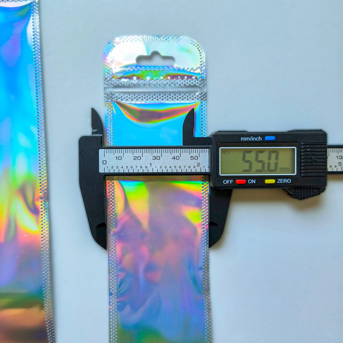 AA0173 Iridescent Laser Self-Sealing Bag - Thickened Pearl Jewelry Pouch DIY Craft Packaging Rainbow Bag