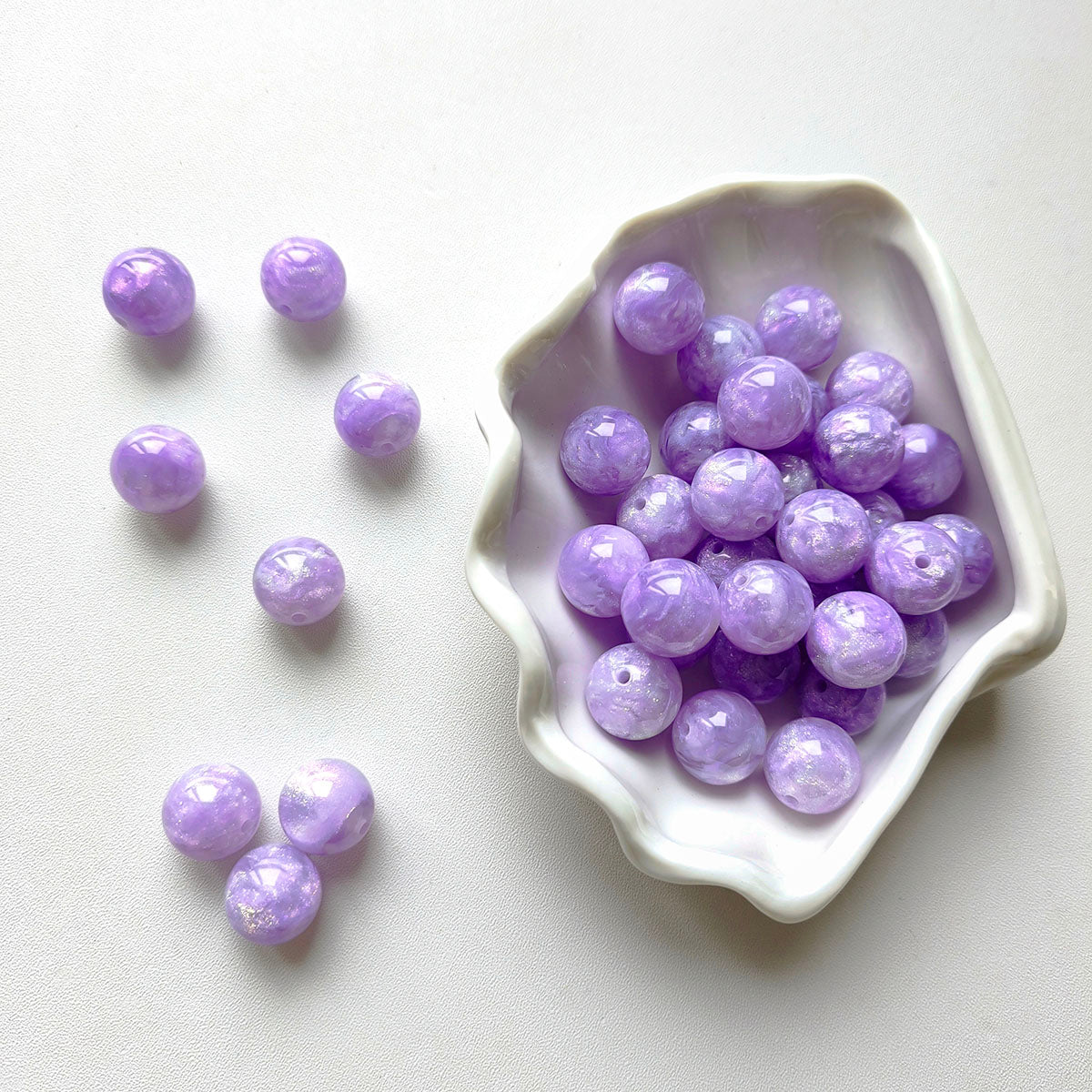 AA0177 25pcs/bag 16mm Resin Gilded Oil Painting Round Beads - DIY Loose Beads for Charms, Phone Straps & Jewelry Supplies