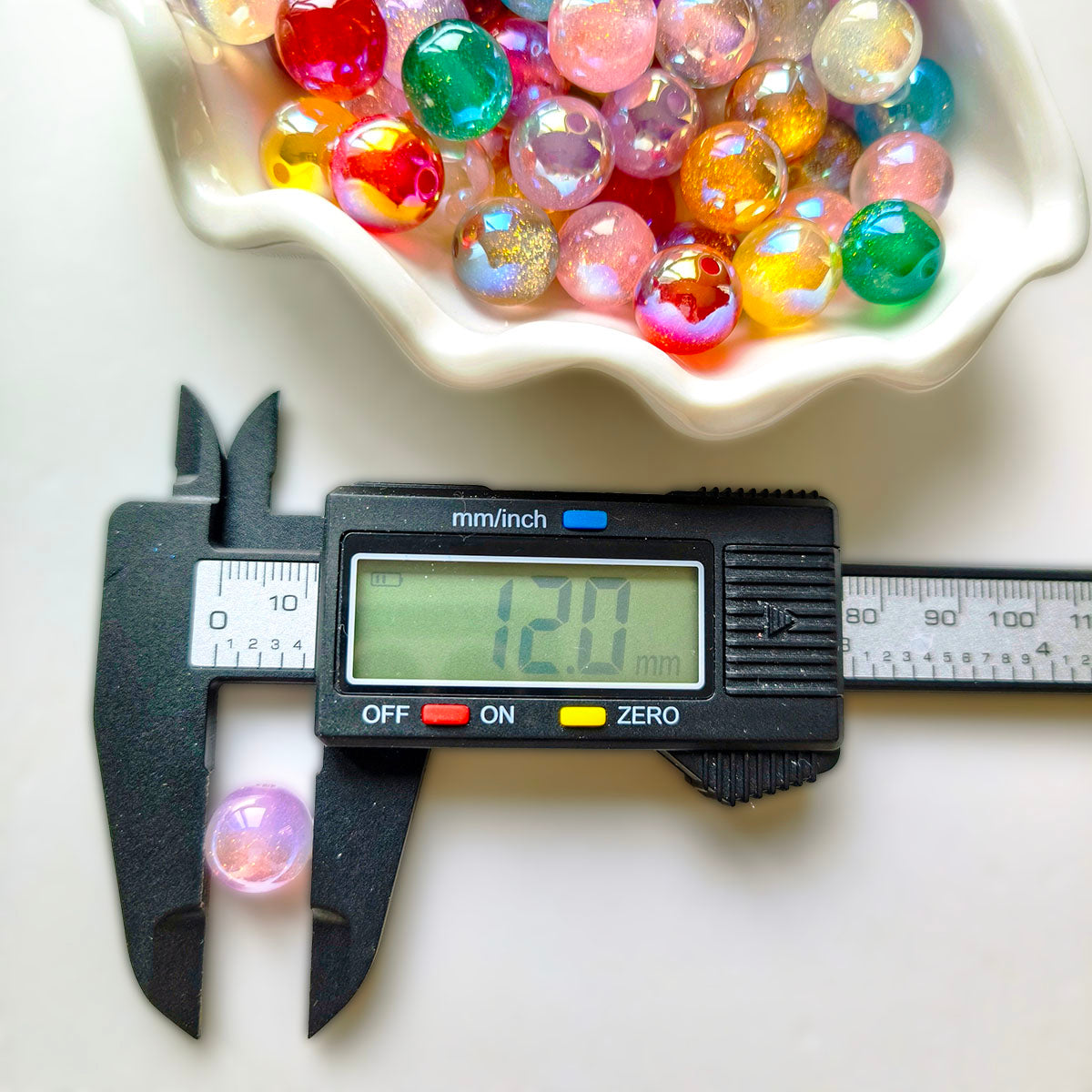 AA0145 25pcs/bag 12mm Mixed Color Iridescent Acrylic Beads Shiny Craft Beads for DIY Jewelry, Pen Decor & Handmade Projects