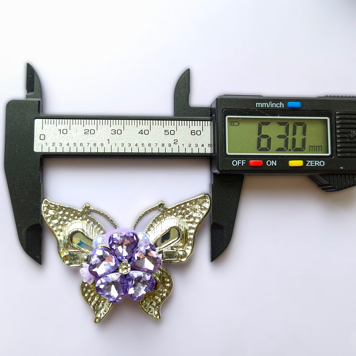 AA0231 Heavy‑Duty Gradient Crystal Rhinestone Butterfly Focal Bead, Purple‑Blue Iridescent Large Hole Bead, DIY Beadable Pen, Keychain, Bag Charm Jewelry Making Accessories