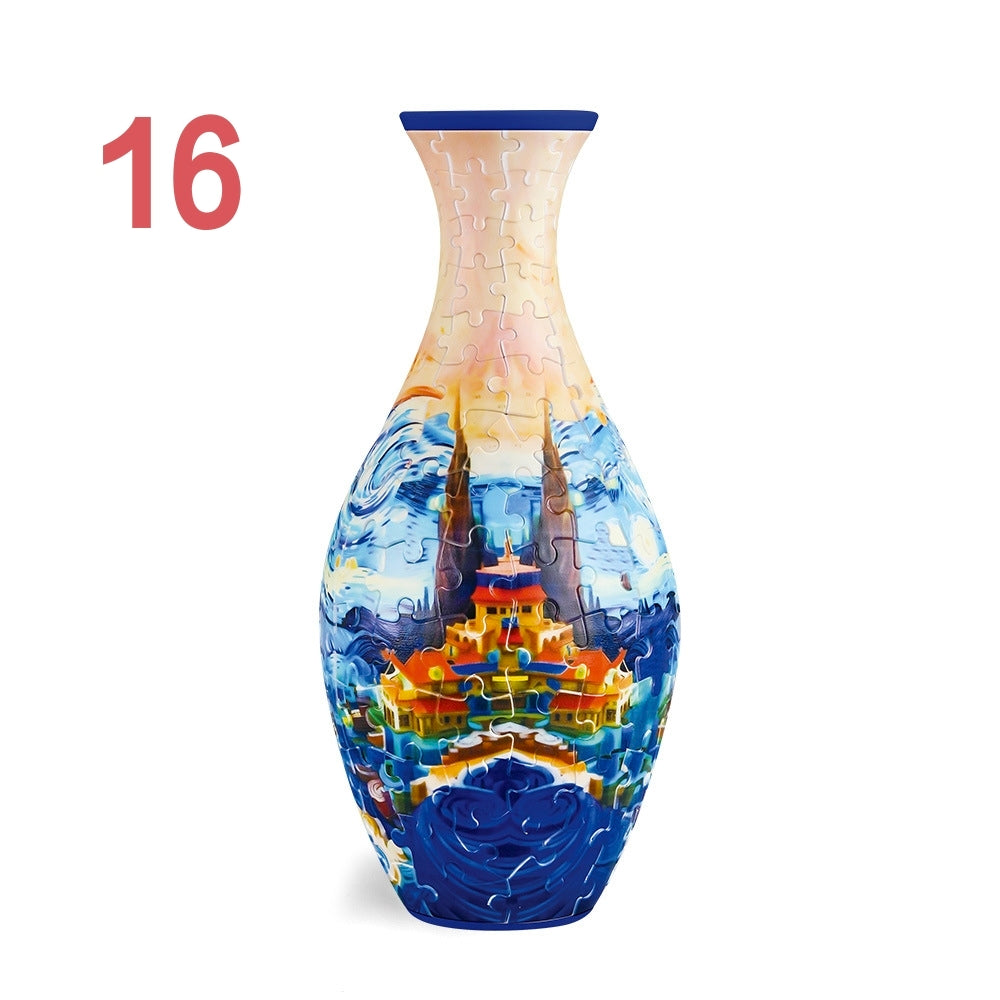 3D Puzzles Vase for Adults, Crafts for Adults, 160 Pieces Plastic DIY Unique Flower Vase , House Warming Gift Birthday Gifts for Flower Arrangements and Home Decor