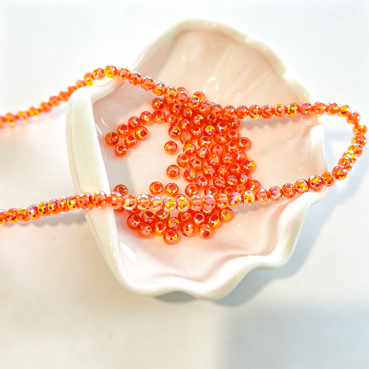 AA0171 6mm Diamond Lantern Cut Clear Glass Beads - Crystal Flat Loose Beads Handmade DIY Bracelet Jewelry Accessories