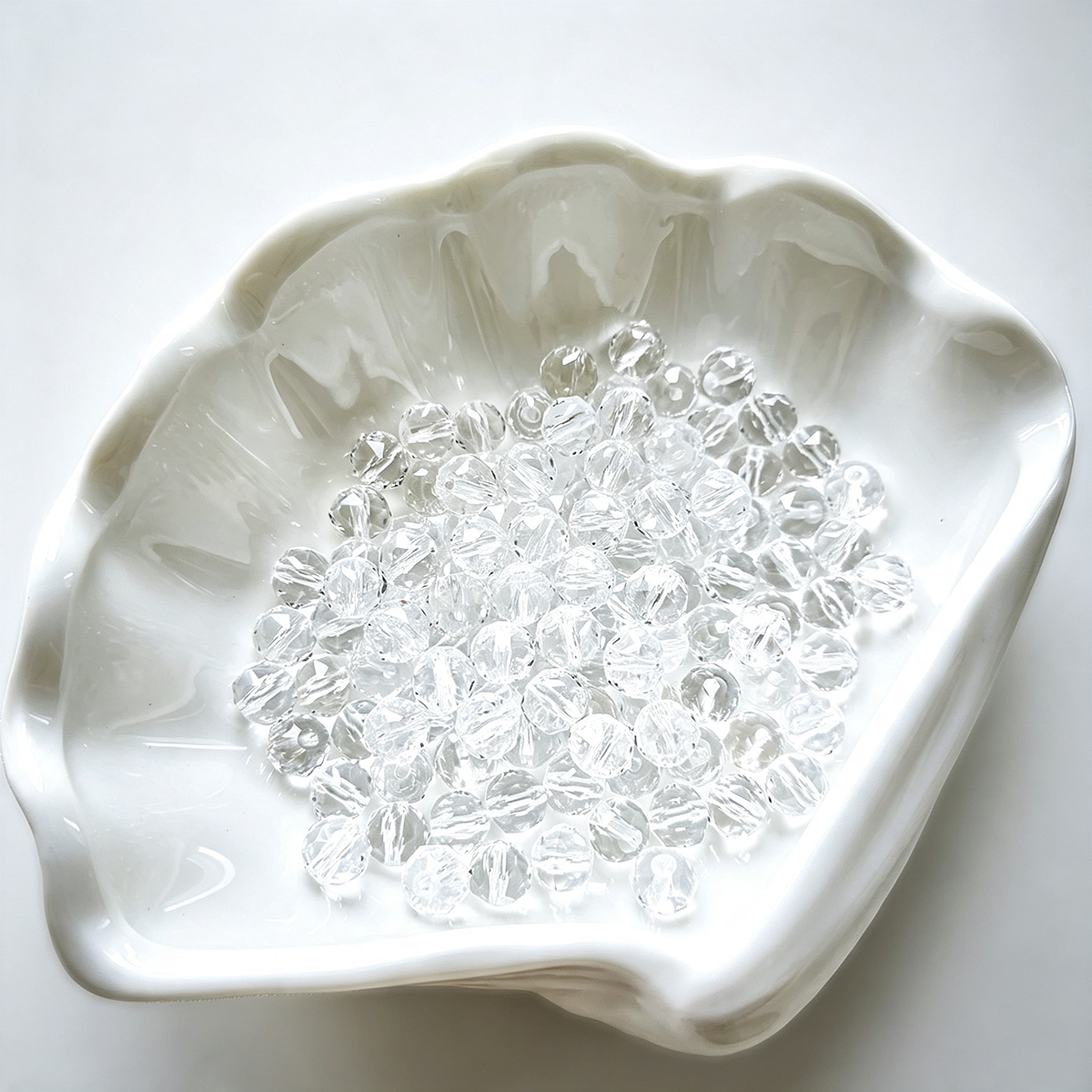 AA0220 8mm Clear Faceted Crystal Glass Round Straight Hole Beads, Loose Beads for DIY Bracelets, Necklaces & Jewelry Making Supplies