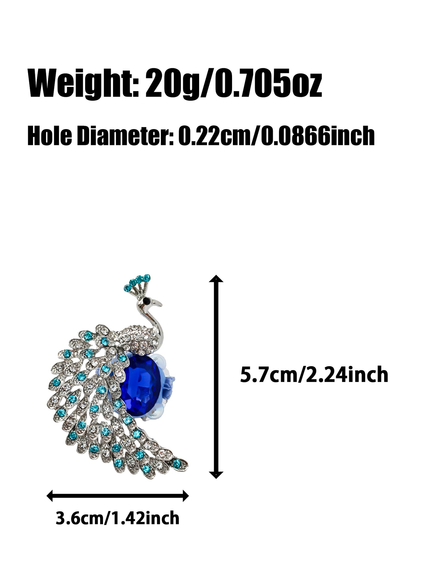 C52084 Metal Diamond Engraved Peacock, Suitable For Bead Pens, Mobile Phone Pendants, Key Chains And Bags DIY Jewelry Craft Accessories