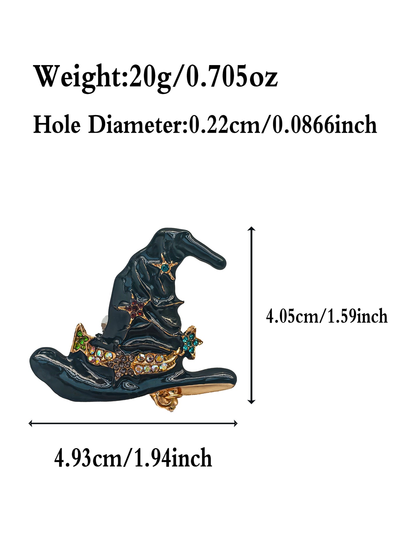 C52069 Metal Magic Hat, The witch's magic hat, Magical and retro design Suitable For Bead Pens, Mobile Phone Pendants, Key Chains And Bags DIY Jewelry Craft Accessories