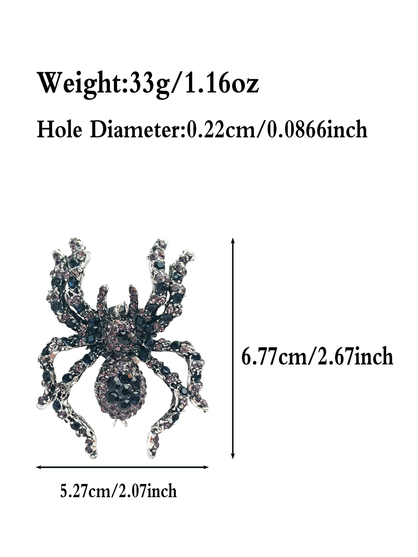 C52056 Exquisite Large-Sized Metal Spider Bead Fancy Bead  Bling Bracelet Necklace  Crafts Jewelry Making Supplies