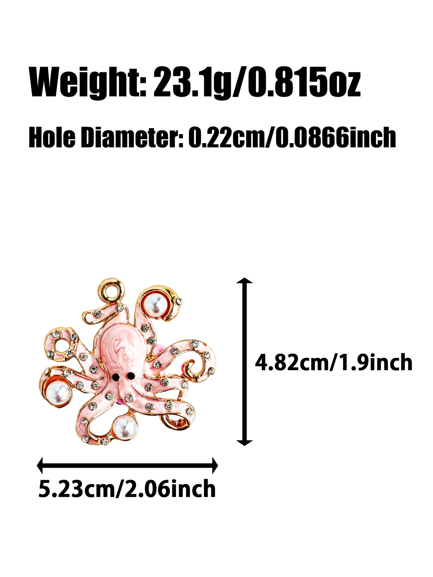C52117 Metal Octopus Cute fairy tale style, Suitable For Bead Pens, Mobile Phone Pendants, Key Chains And Bags DIY Jewelry Craft Accessories
