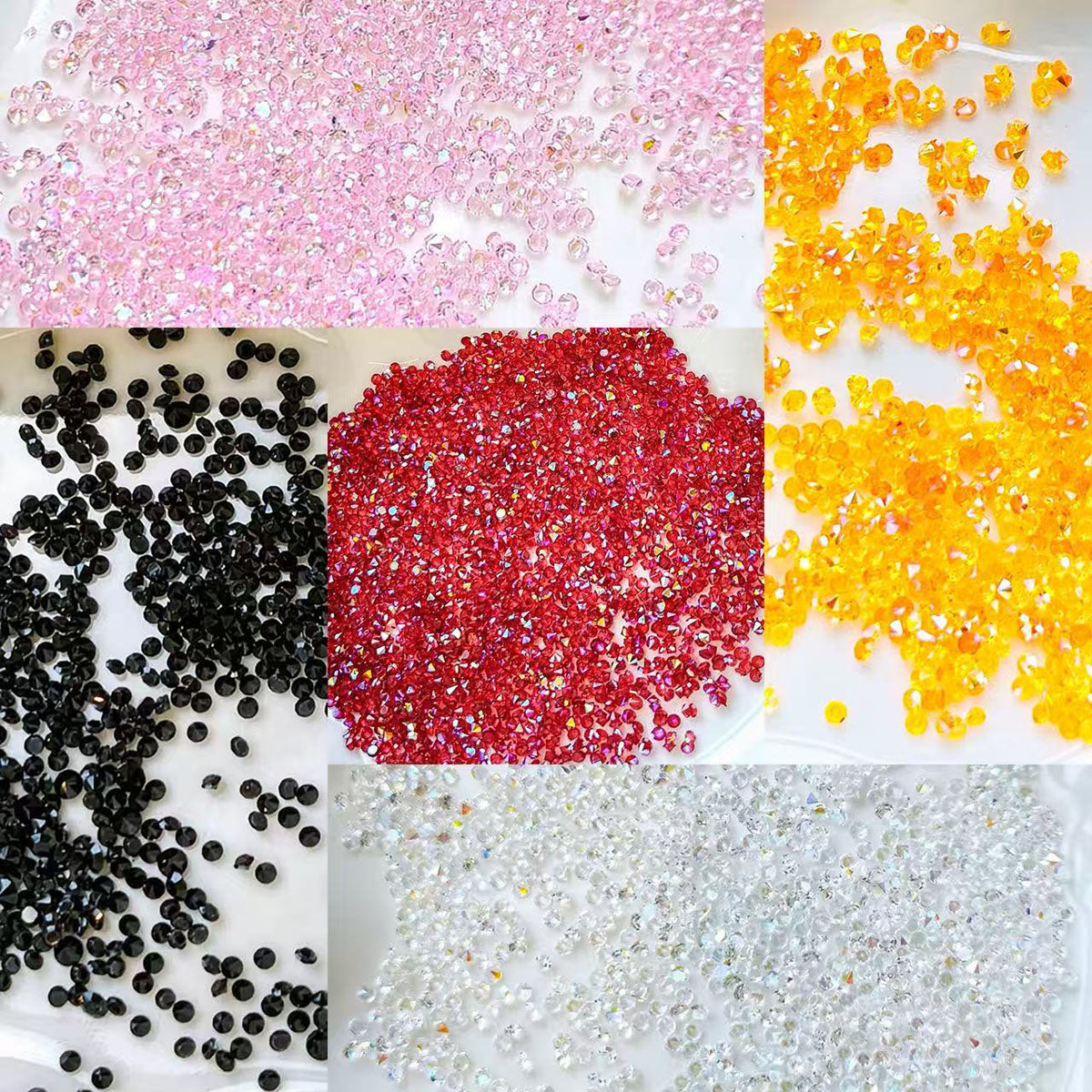 AA0227 Resin Pointed Bottom Aurora Sugar Rhinestones, Mini Iridescent Confetti Crystals for DIY Nail Art, Epoxy Resin, Cream Glue Phone Case & Jewelry Filler Supplies