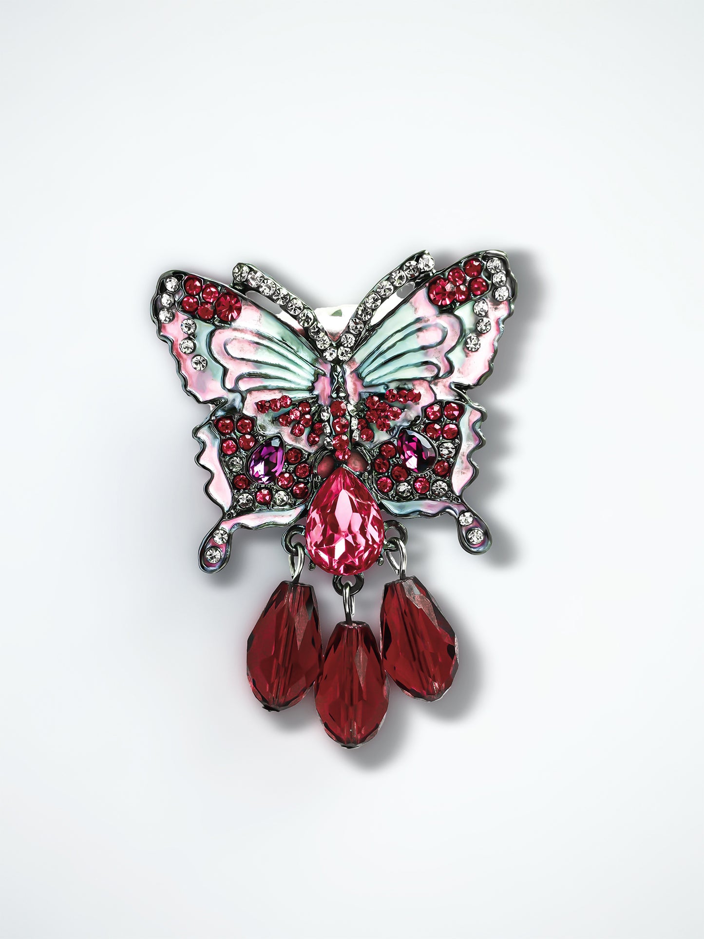 C52123 Metal Diamond-Studded Butterfly Pendant Suitable For Necklace, Bracelet, Phone Chain, Bag Charms, Key-chain