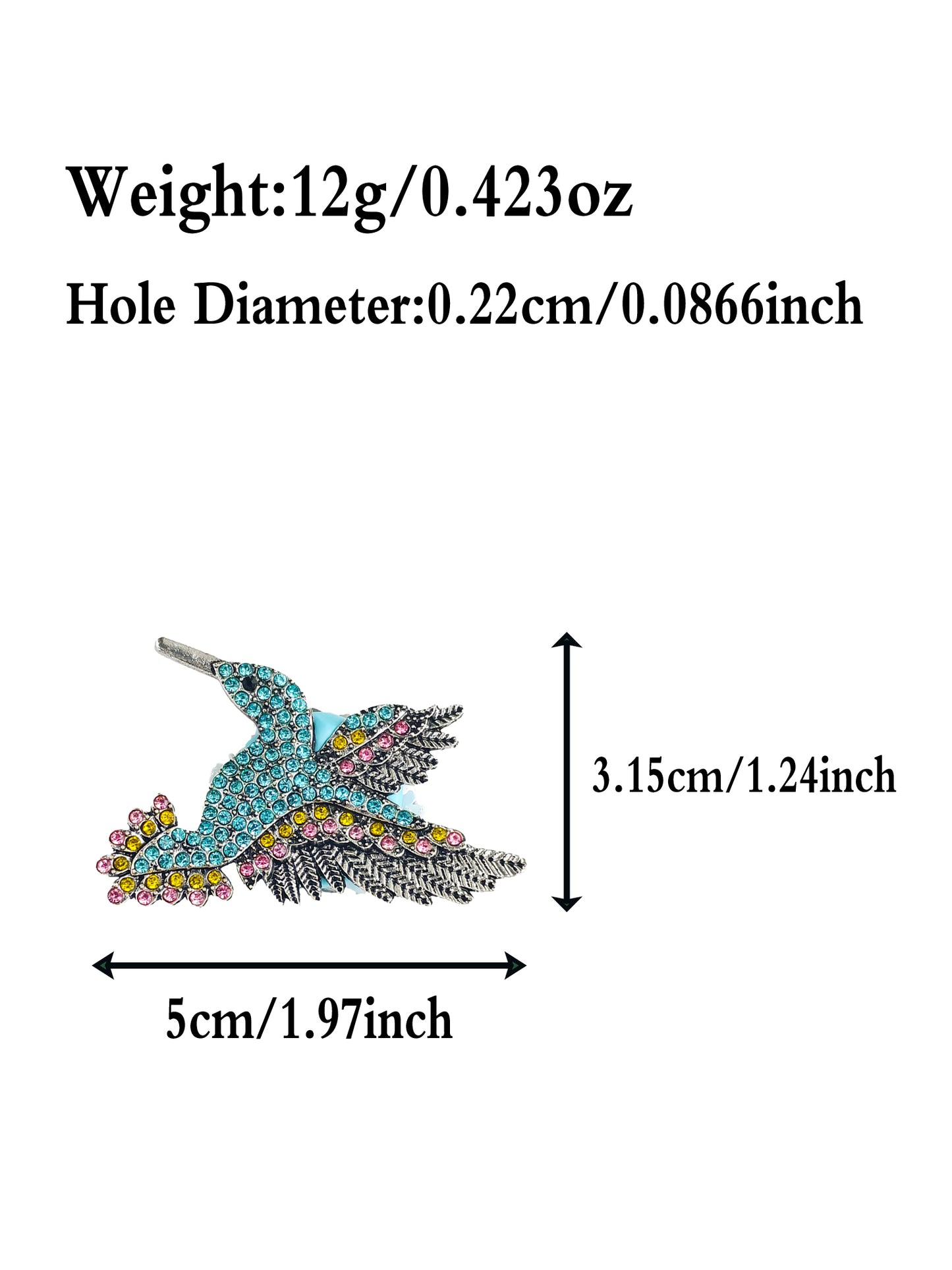C52059 Fancy Bead Metal Diamond Engraved Bird  Straight Hole Beads Suitable For Bead Pens, Mobile Phone Pendants, Key Chains And Bags DIY Jewelry Craft Accessories