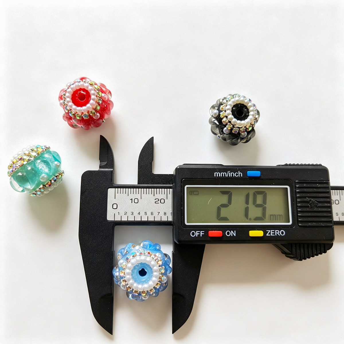 AA0178 18*22mm Pearl Heart Cat Eye Drill Chain Open-Hole Flower Ball Beads - DIY Accessories for Jewelry, Phone Straps & Pen Charms